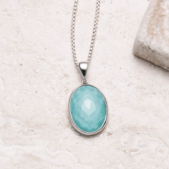 Laguna Blue Oval Necklace