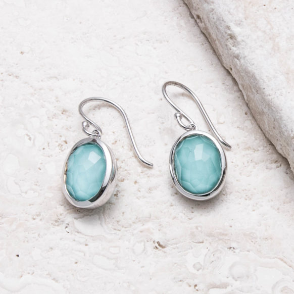 Laguna Blue Mini Oval Earrings