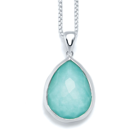 Laguna Blue Teardrop Necklace SS-LK-020