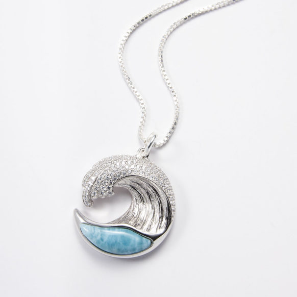 GS-20304 Larimar Small Wave Necklace