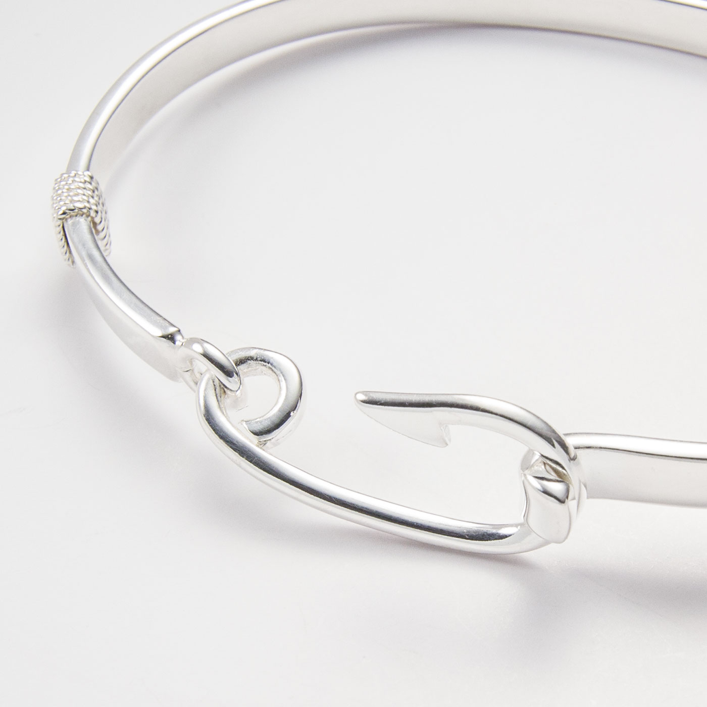 Mens sterling silver fish hook bracelet clearance