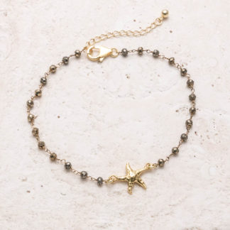 Calypso Starfish Anklet - Pyrite & Gold