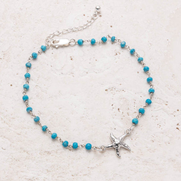 Calypso Starfish Anklet - Turquoise