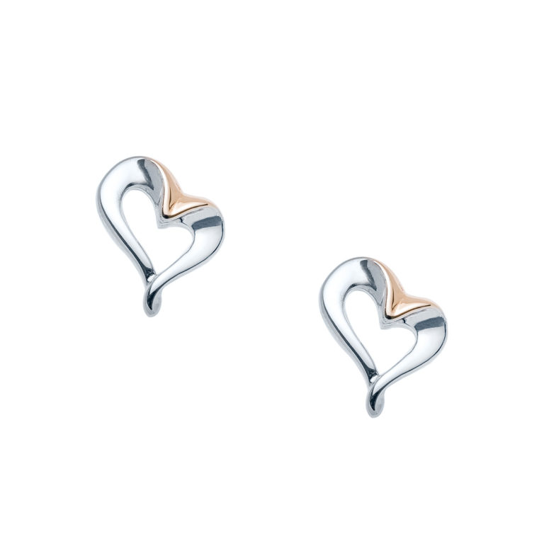 Floating Heart Stud Earrings