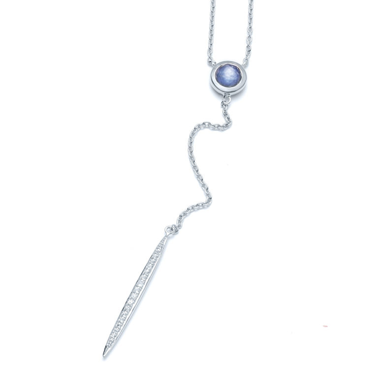 Luminous Shore & White Sapphire Y-Necklace