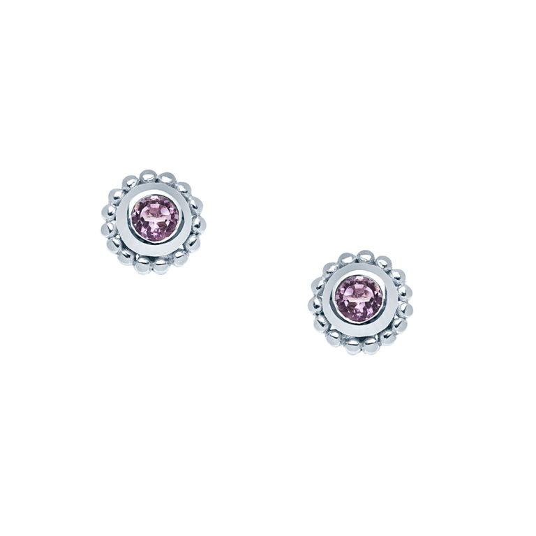 Amethyst Mini Sunburst Stud Earrings