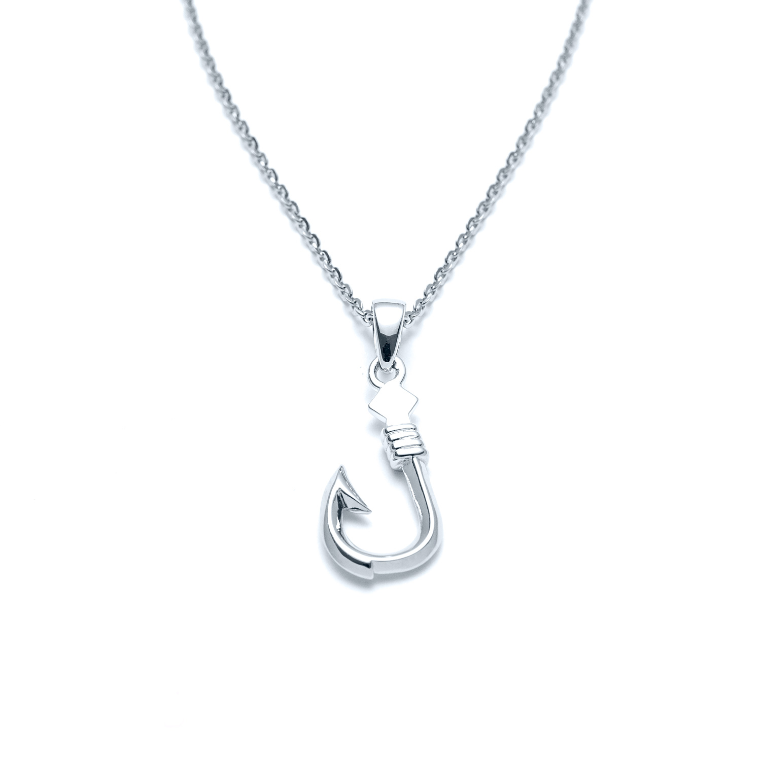 Sterling Silver Small Fish Hook Necklace Landing Company Sterling Silver Small Fish Hook Necklace