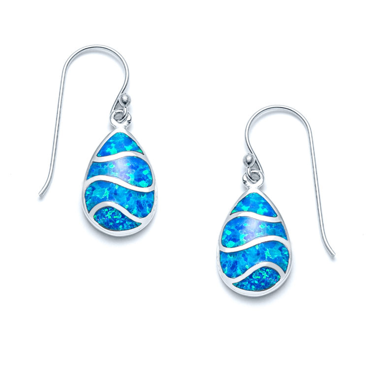 Blue Opal Ocean Drop Earrings