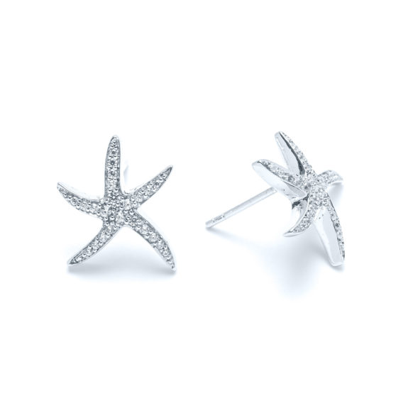 Siesta Starfish Stud Earrings in Sterling Silver