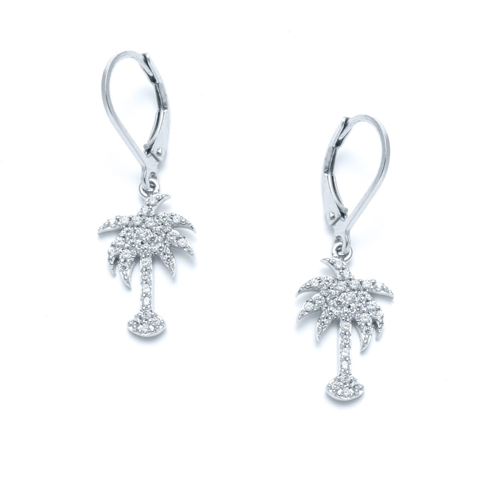 Plus Size - Silver-Tone Palm Leaf Earrings