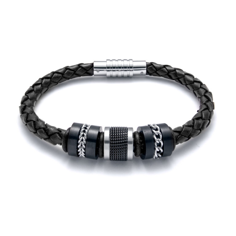 Black Woven Link Bracelet