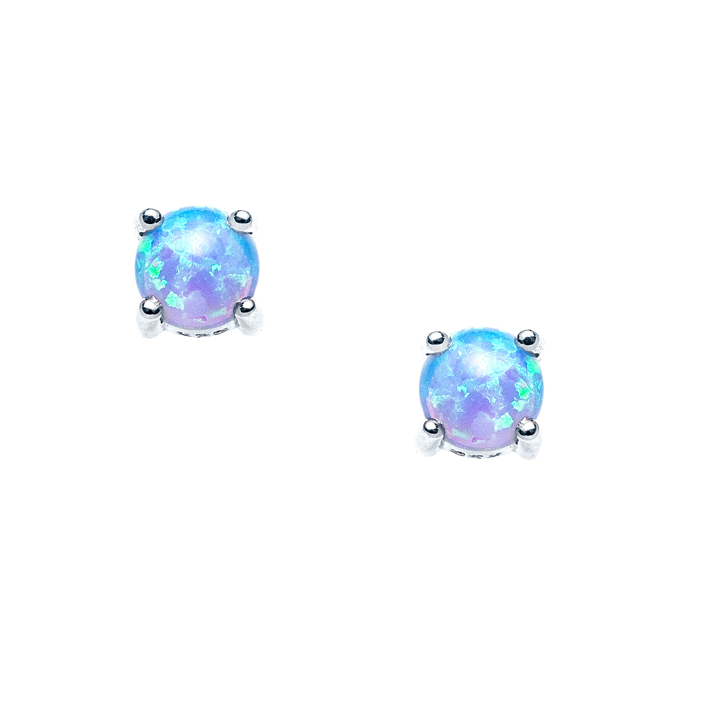 Fire Opal Gemstone Earrings with Sterling Silver Posts