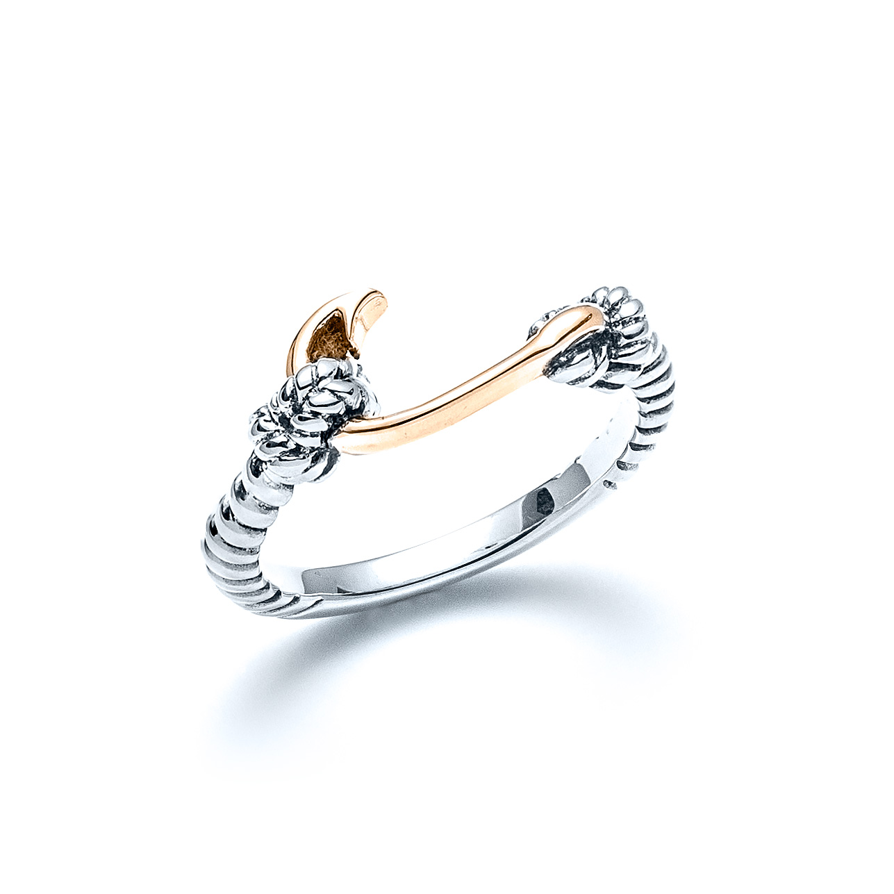 Two Tone Fish Hook Ring