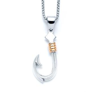 Two Tone Fish Hook Necklace