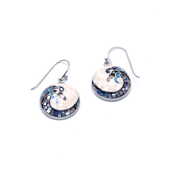 Mosaic Shell Wave Earrings