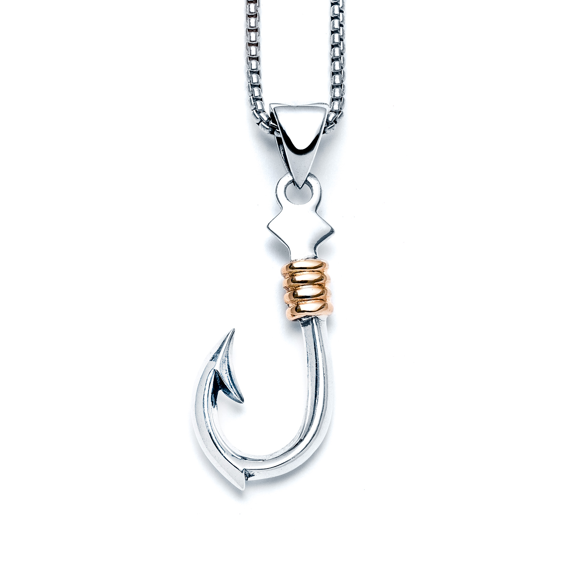 Silver tone Fish Hook pendant