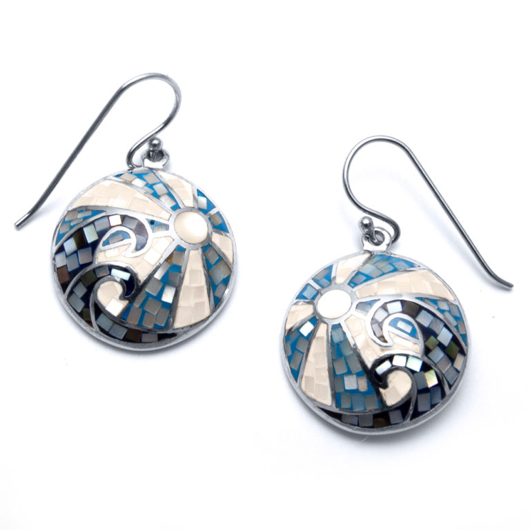 Mosaic Shell A Day at the Beach Earrings