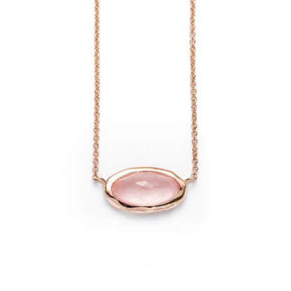 Pink Orchid Mini Cabana Rose Gold Necklace