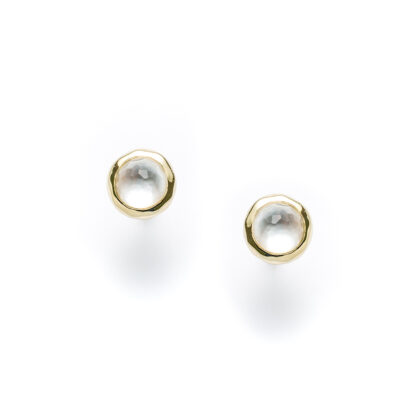 Radiant Pearl Poolside Gold Stud Earrings