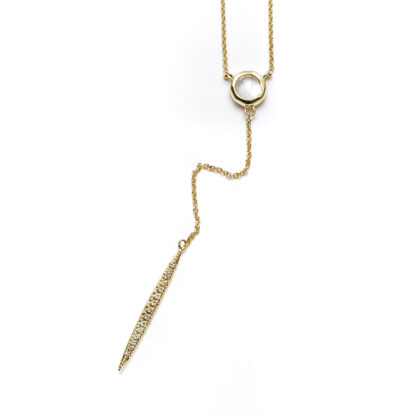 Radiant Pearl & Diamond Gold Y-Necklace