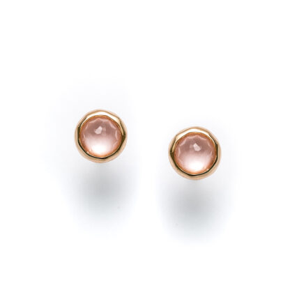 Pink Orchid Poolside Rose Gold Stud Earrings