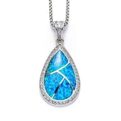 Blue Opal Shoreview Teardrop Necklace