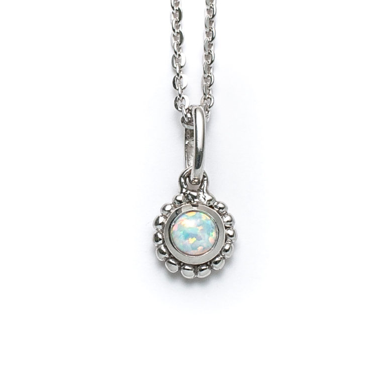 White Opal Mini Sunburst Necklace