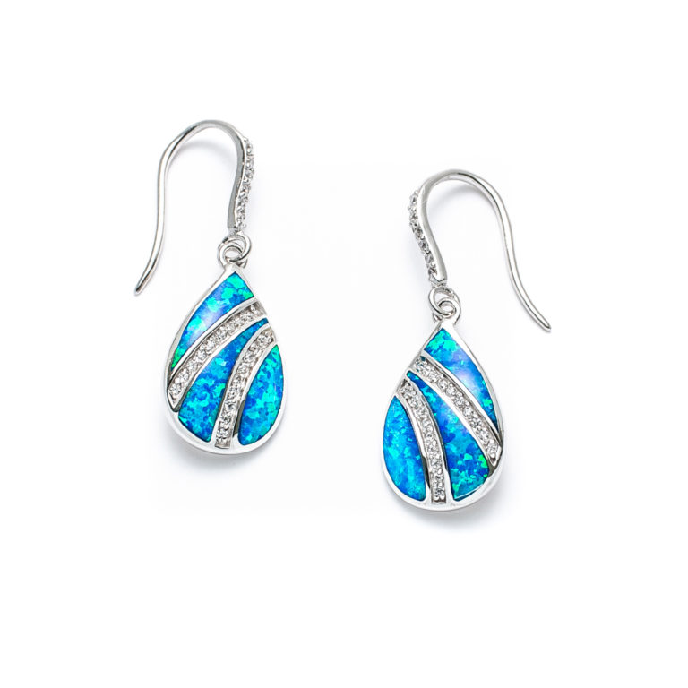 Blue Opal Coastal Teardrop Earrings