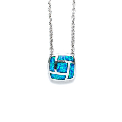 Blue Opal Multi Square Necklace