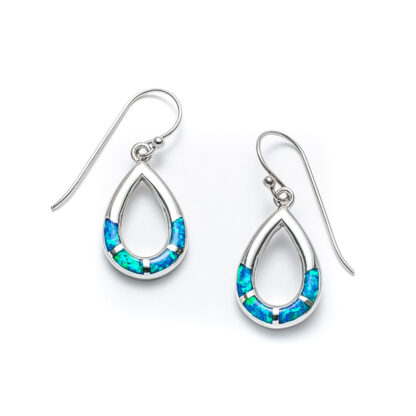 Blue Opal Color Drop Earrings