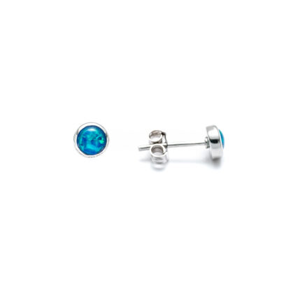 Blue Opal 5mm Stud Earrings