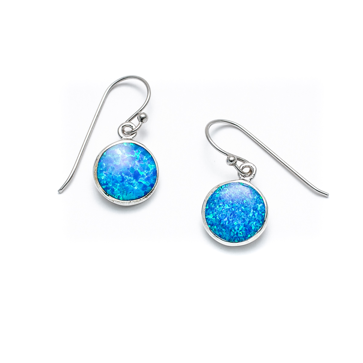 Blue Opal Classic Round Drop Earrings | Landing Company