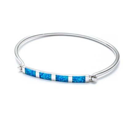 Blue Opal Color Bar Bracelet