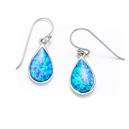 Blue Opal Classic Teardrop Earrings