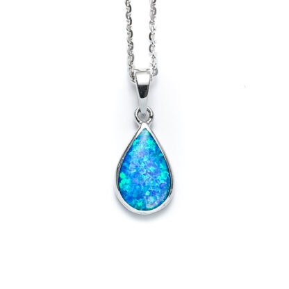 Blue Opal Classic Teardrop Necklace