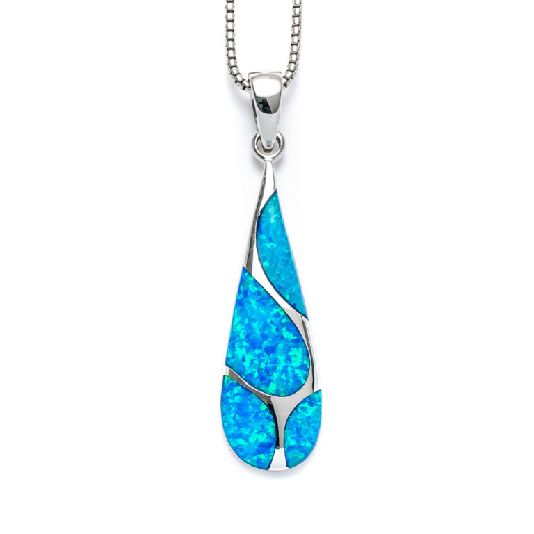 Blue Opal Drop Necklace
