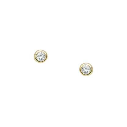 Micro Round Diamond Stud Earrings