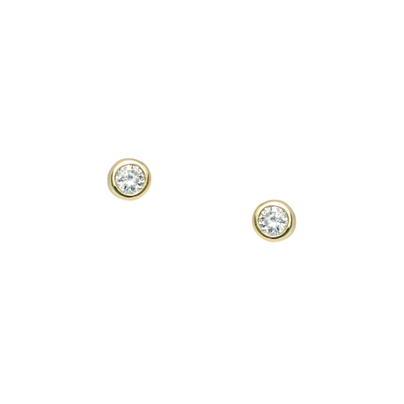 Micro Round Diamond Stud Earrings