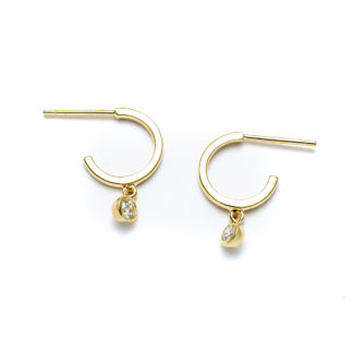Classic Huggie Diamond Stud Earrings