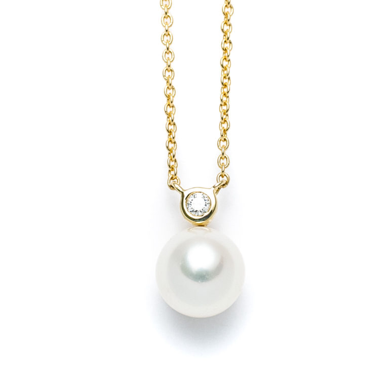 Classic Pearl & Diamond Necklace