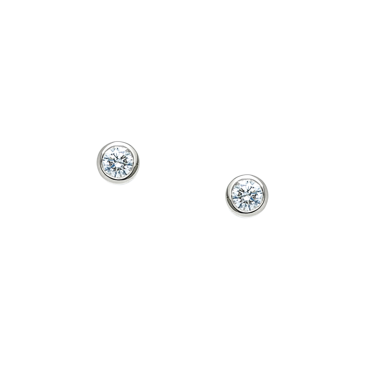 Small Round Diamond Stud Earrings in Silver Landing Company