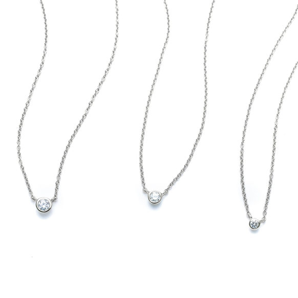 Delicate Diamond Necklaces in Silver