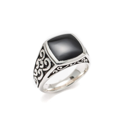 Elements Black Onyx Signet Ring