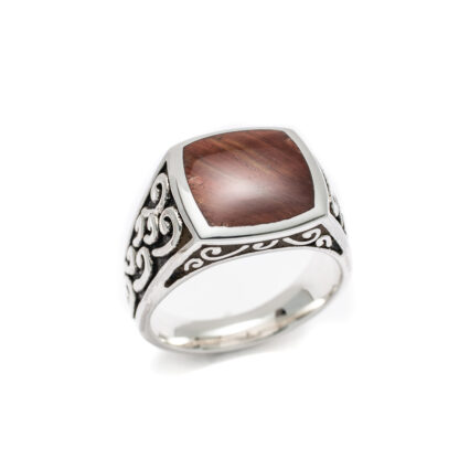 Elements Red Tiger's Eye Signet Ring