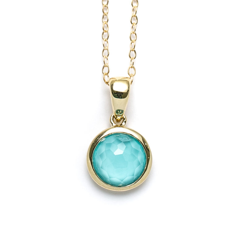 Laguna Mini Round Yellow Gold Necklace