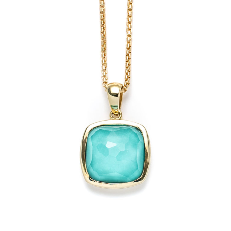 Laguna Square Cushion Gold Necklace