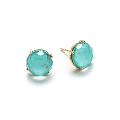 Laguna Button Gold Stud Earrings