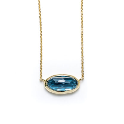 London Blue Topaz Mini Cabana Gold Necklace