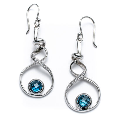 London Blue Topaz Ciega Ribbon Earrings