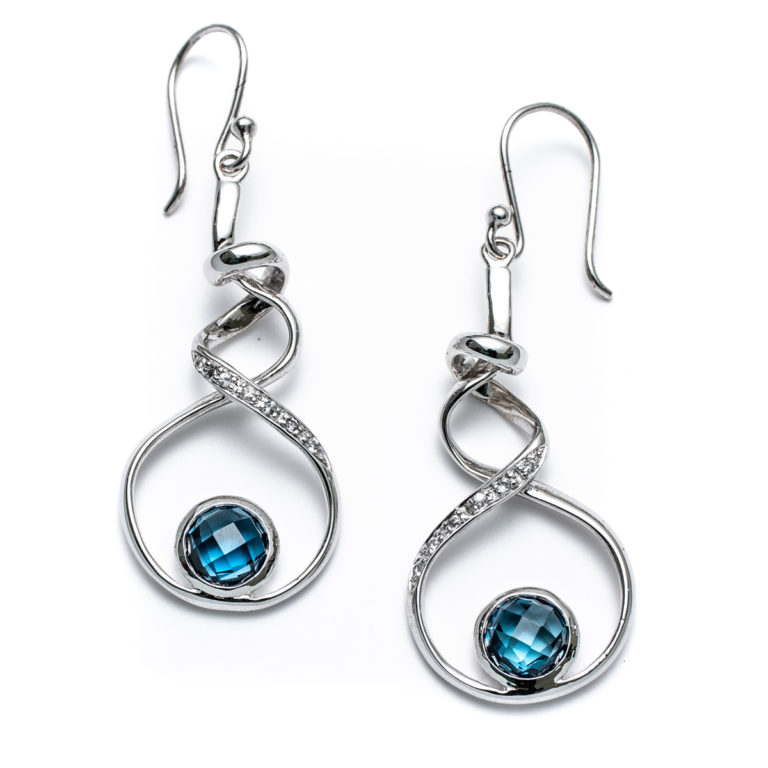 London Blue Topaz Ciega Ribbon Earrings